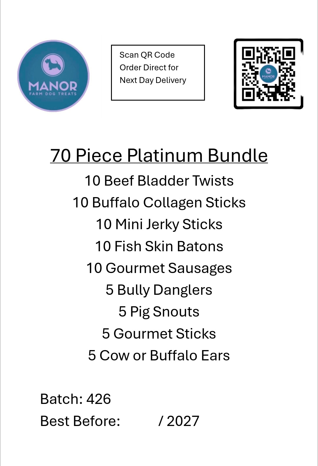 70 Piece Platinum Dog Treat Bundle
