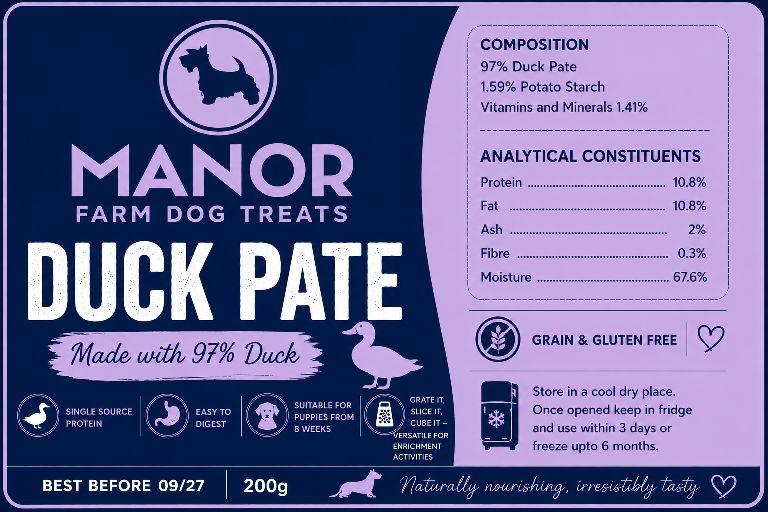 Manor Farm Pate, 9 Proteins, 2 weights, 97% Chicken, Salmon, Beef, Duck, Wild Boar, Goat, Venison, Lamb, Rabbit